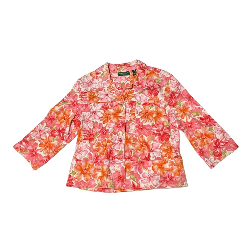 Lemon Grass Womens Jacket Dainty Floral Women's Size Large